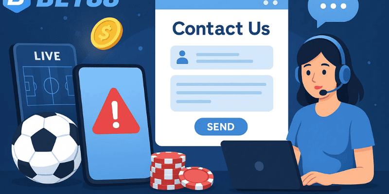 Liên hệ Bet88 khi gặp lỗi đăng nhập, giao dịch chậm, nghi ngờ bảo mật hoặc cần tư vấn dịch vụ